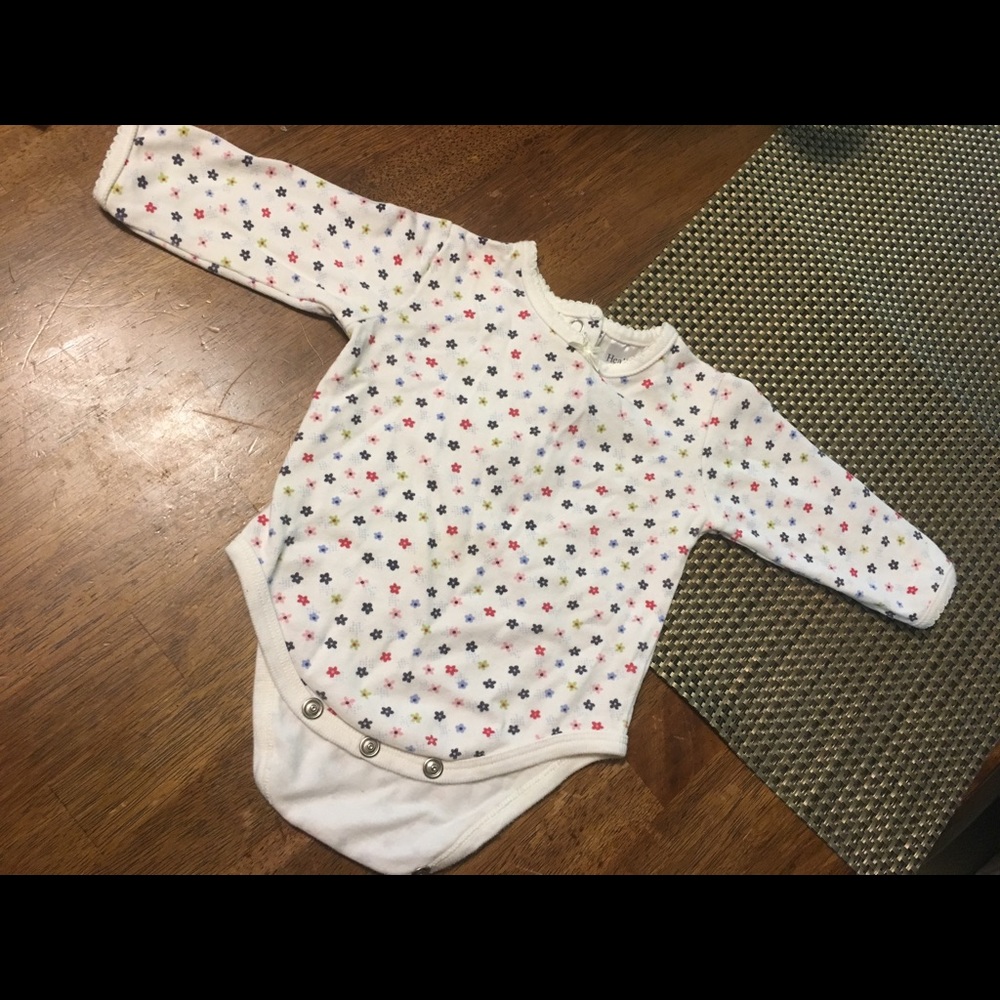 Girls Long Sleeve Floral Onesie
